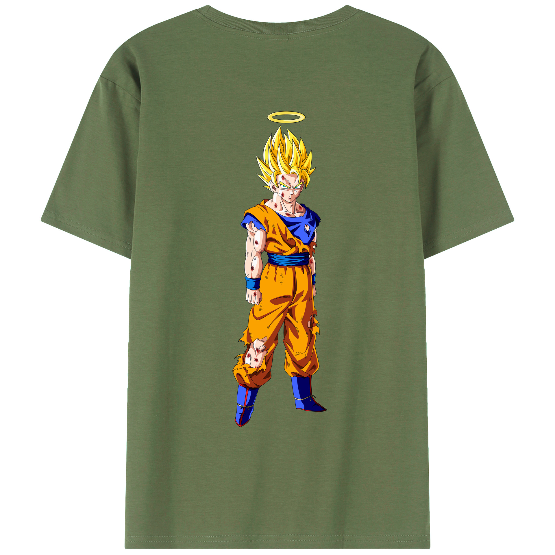 （画像用） ドラゴンボール 孫悟空（そん ごくう）Son Goku カカロット DRAGON BALL Kakarotto 綿100％ メンズ半袖Tシャツ（バックプリント） 通気性